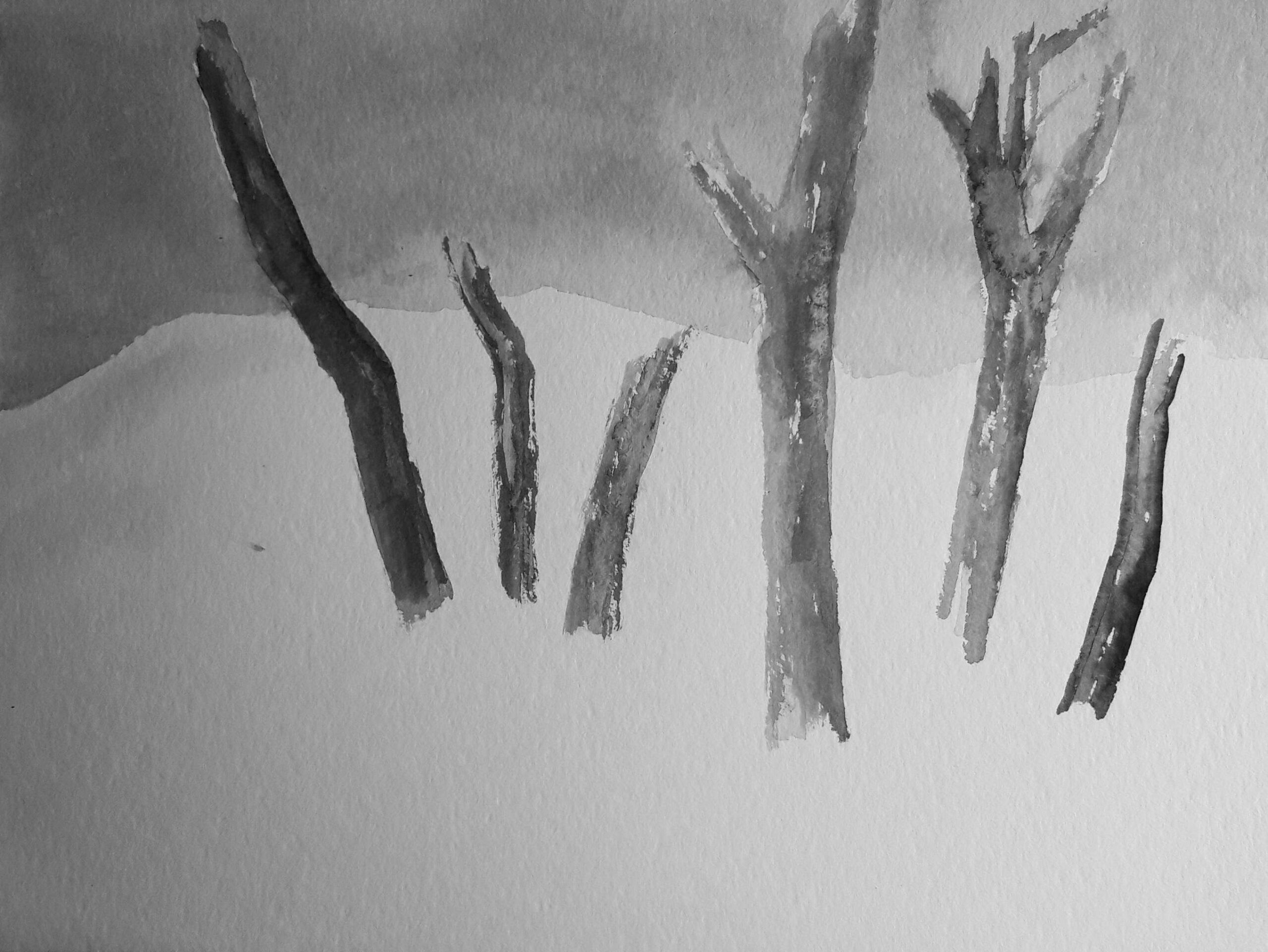 Dead forest, 30x40cm, ink, paper, 2022