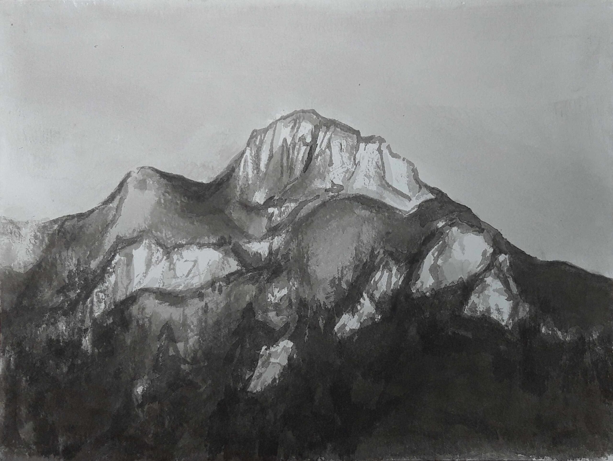 Tatra Mountains, 30x30cm, ink, paper, 2019